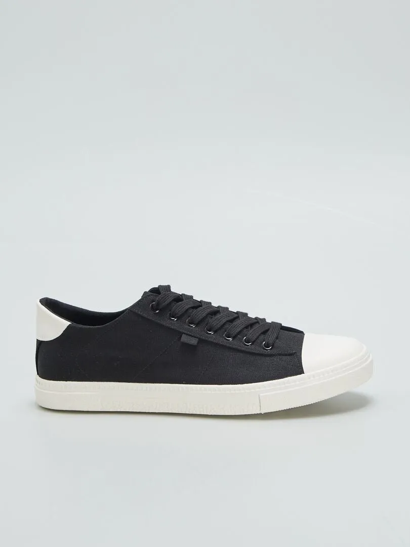 ZAPATILLAS BAJAS DE TELA  NEGRO