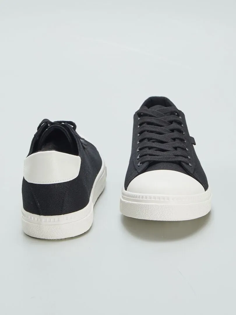 ZAPATILLAS BAJAS DE TELA  NEGRO