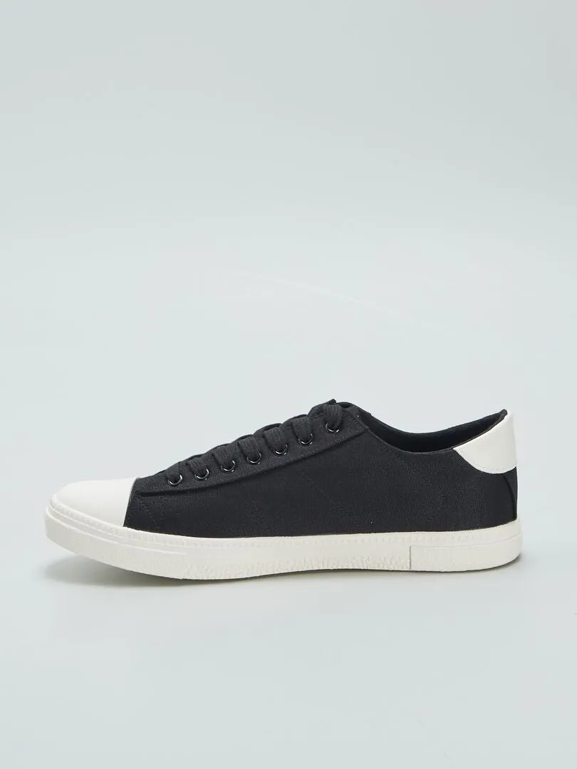 ZAPATILLAS BAJAS DE TELA  NEGRO