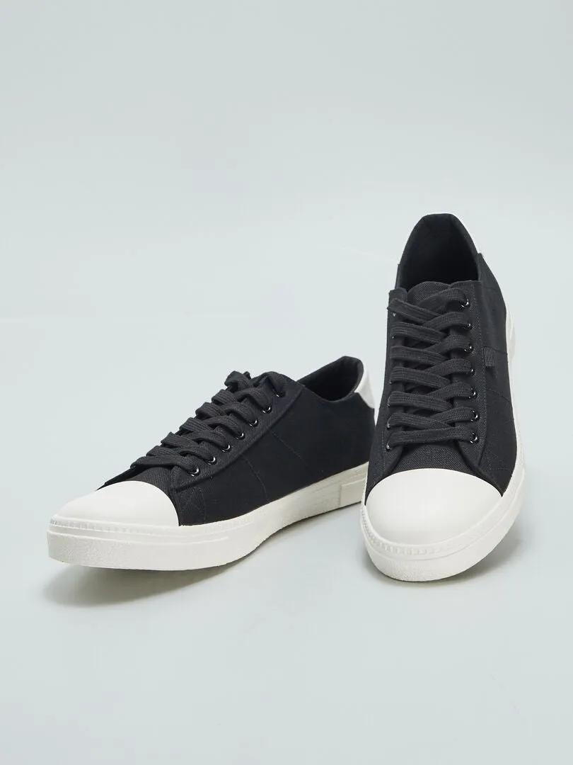 ZAPATILLAS BAJAS DE TELA  NEGRO