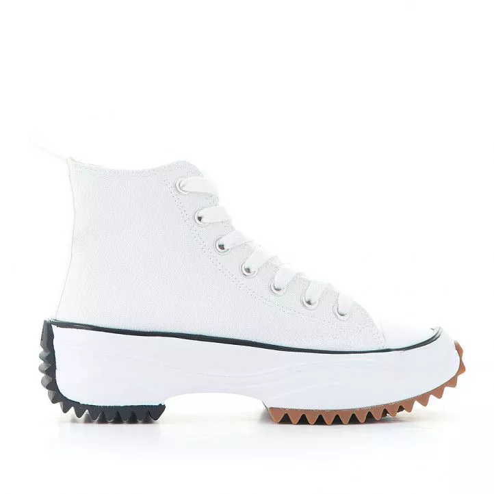 Zapatillas lona JOLLETE con plataforma serrada blanca