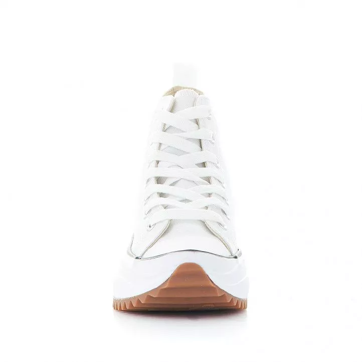 Zapatillas lona JOLLETE con plataforma serrada blanca