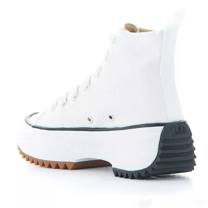 Zapatillas lona JOLLETE con plataforma serrada blanca