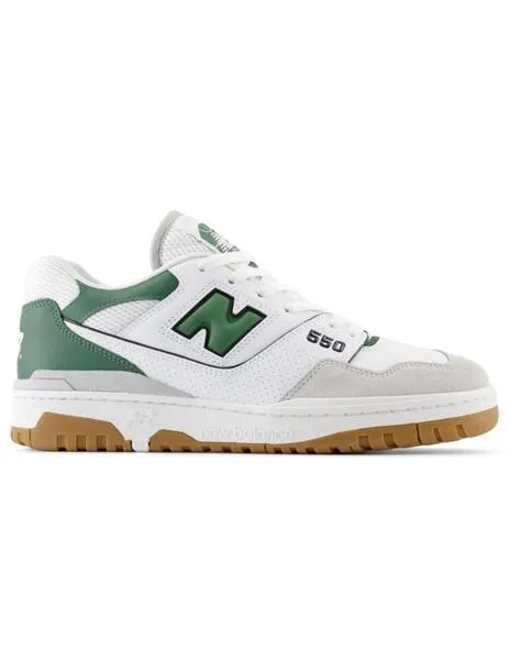 Zapatillas New Balance BB550ESB blanca y verde