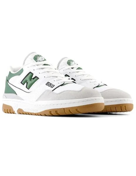 Zapatillas New Balance BB550ESB blanca y verde