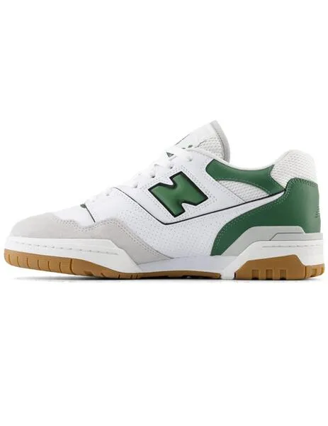 Zapatillas New Balance BB550ESB blanca y verde