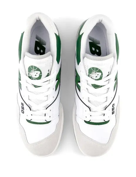 Zapatillas New Balance BB550ESB blanca y verde