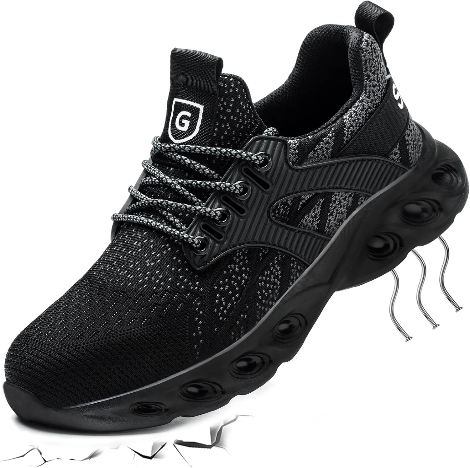 Zapatos de Seguridad para Hombre Mujer Zapatillas de Trabajo Ligero Comodo Calzado de Seguridad con Punteras de Acero Transpirab