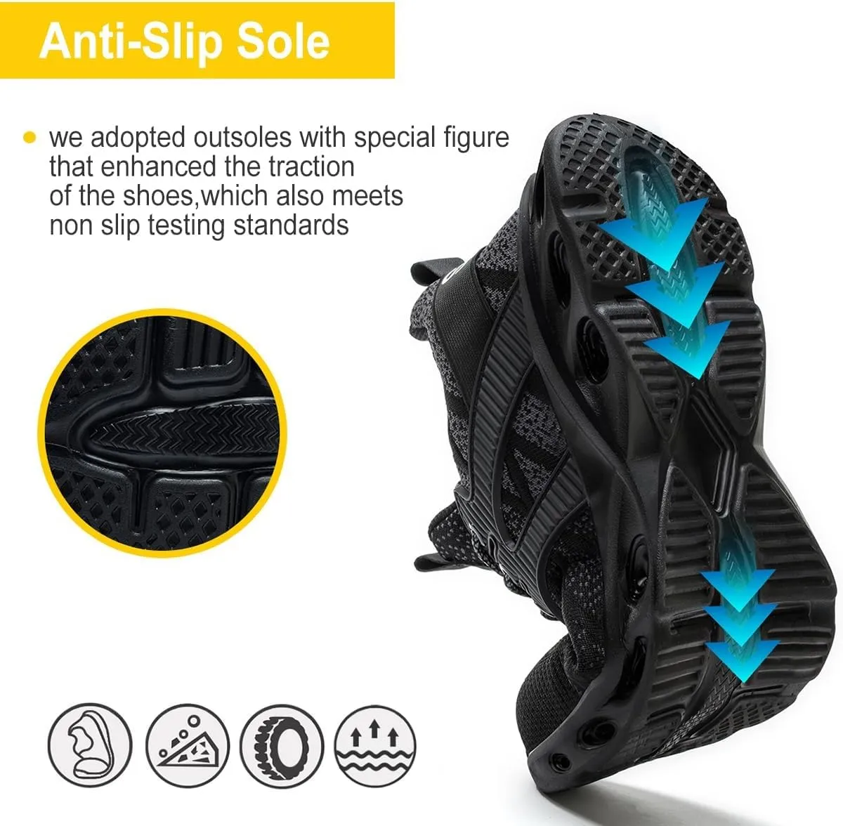 Zapatos de Seguridad para Hombre Mujer Zapatillas de Trabajo Ligero Comodo Calzado de Seguridad con Punteras de Acero Transpirab