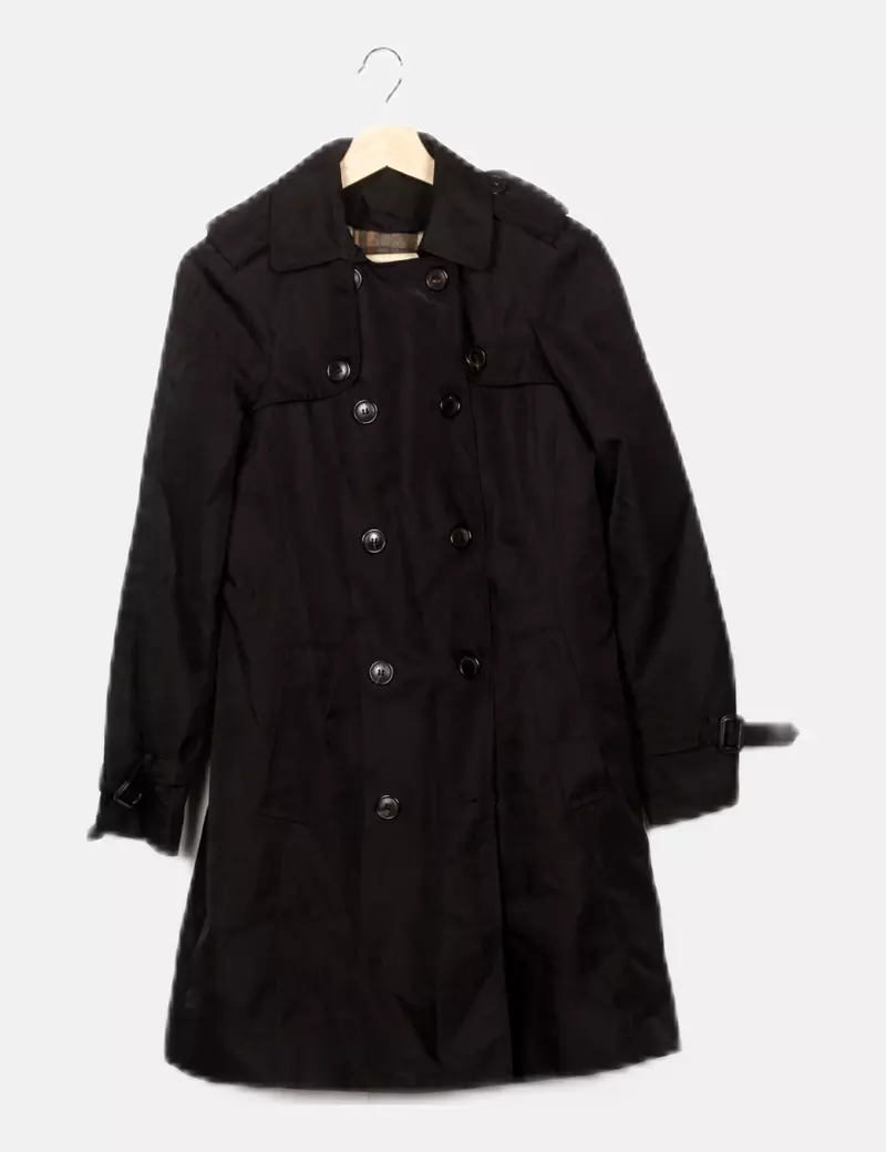 Zara Gabardina larga negra