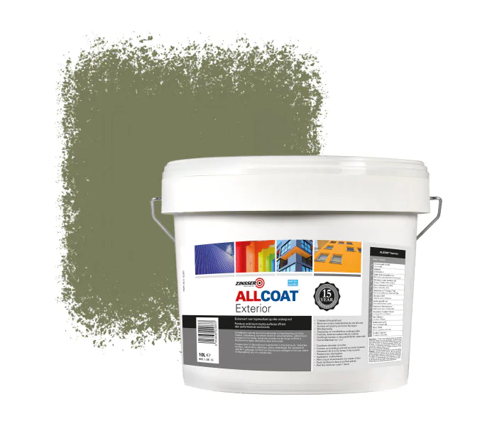 ZINSSER ALLCOAT PINTURA EXTERIOR PARA PAREDES RAL 6013 VERDE CAñA  10 LITRO