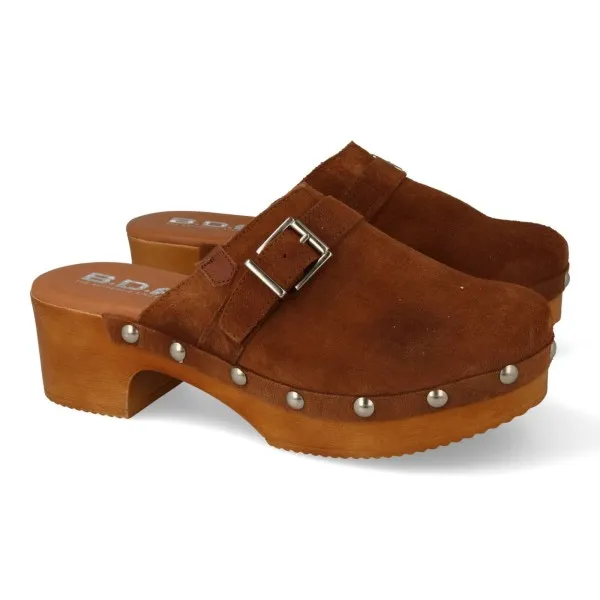 ZUECOS DE MADERA MUJER MOD. RUPIA CUERO