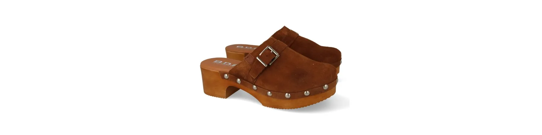 ZUECOS DE MADERA MUJER MOD. RUPIA CUERO