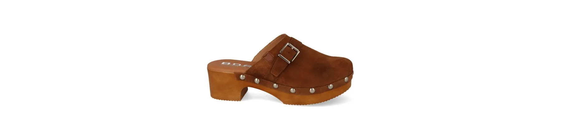 ZUECOS DE MADERA MUJER MOD. RUPIA CUERO